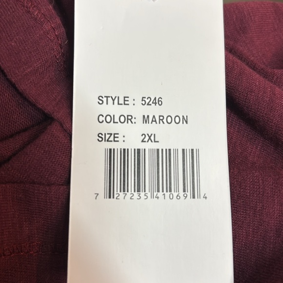 Women’s 2XL NWT Pennant Sportswear Hoodie / Hooded Pullover, Maroon, Lightweight - Picture 8 of 8